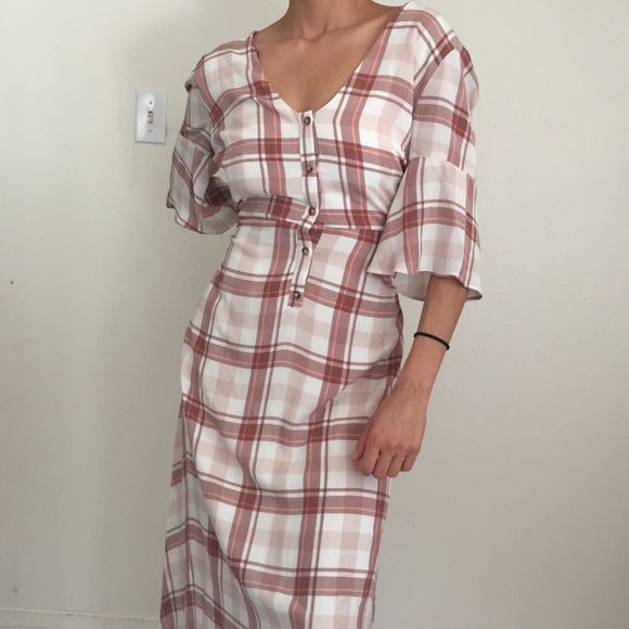 Urban Outfitters | Dresses | Urban Outfitters Pink Plaid Maxi Dress |  Poshmark